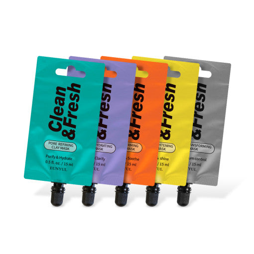 EUNYUL Clean&Fresh Facial Clay Mask Pack Pouch (15g x 5pcs) - Radiance Revolution