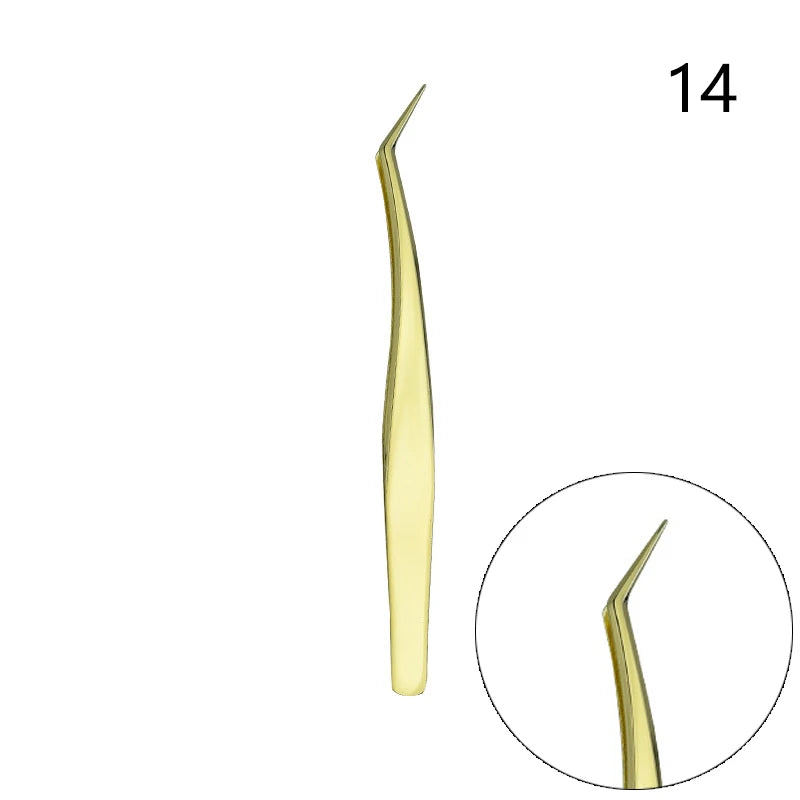 Lash Extension Tweezers — Stainless Steel Curved & Straight