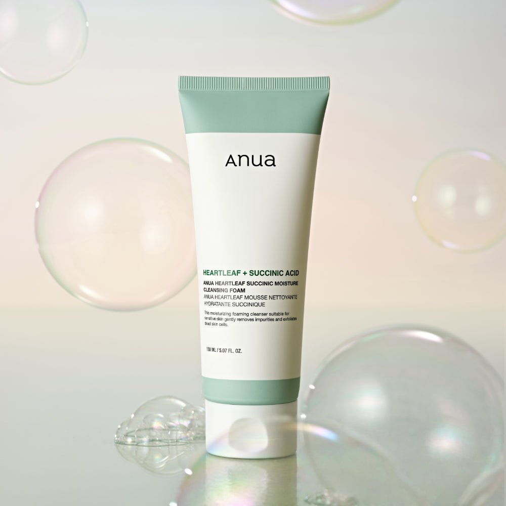 Anua HEARTLEAF SUCCINIC MOISTURE CLEANSING FOAM 150ml - Radiance Revolution