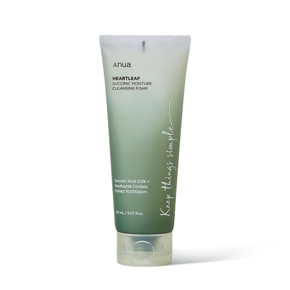Anua HEARTLEAF SUCCINIC MOISTURE CLEANSING FOAM 150ml - Radiance Revolution