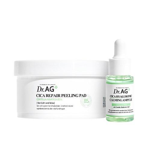 Dr.AG+ Cica Repair Peeling Pad 40p + Cica Hyaluronic Calming Ampoule 25ml SET - Radiance Revolution