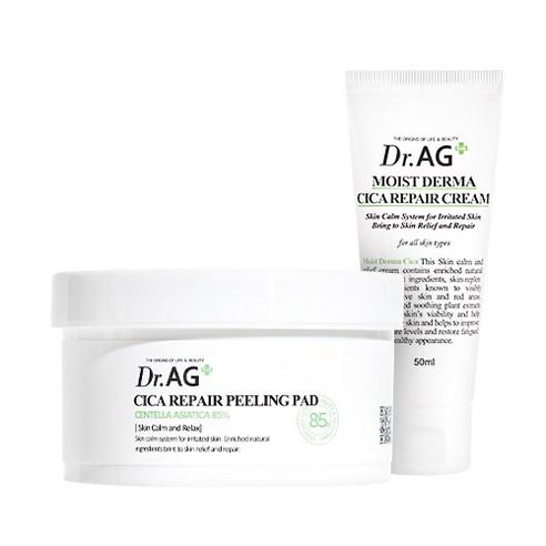 Dr.AG+ Cica Repair Peeling Pad 40p + Moist Derma Cica Repair Cream 50ml SET - Radiance Revolution