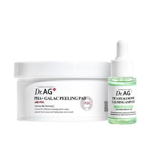 Dr.AG+ PHA+ Galac Peeling Pad 40p + Cica Hyaluronic Calming Ampoule 25ml SET - Radiance Revolution