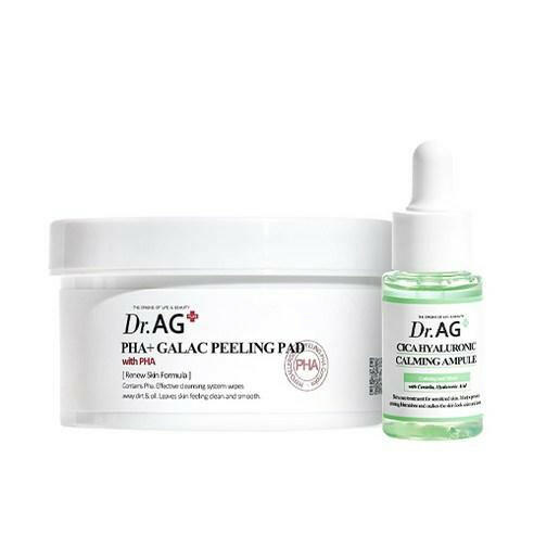 Dr.AG+ PHA+ Galac Peeling Pad 40p + Cica Hyaluronic Calming Ampoule 25ml SET.