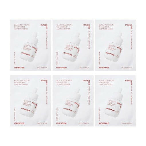 innisfree Black Tea Youth Enhancing Ampoule Mask 28ml X 6ea.
