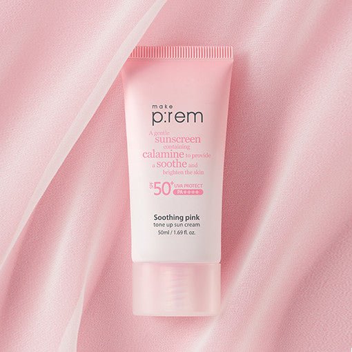 make p:rem Soothing Pink Tone Up Sun Cream SPF 50+ PA++++ 50ml - Radiance Revolution