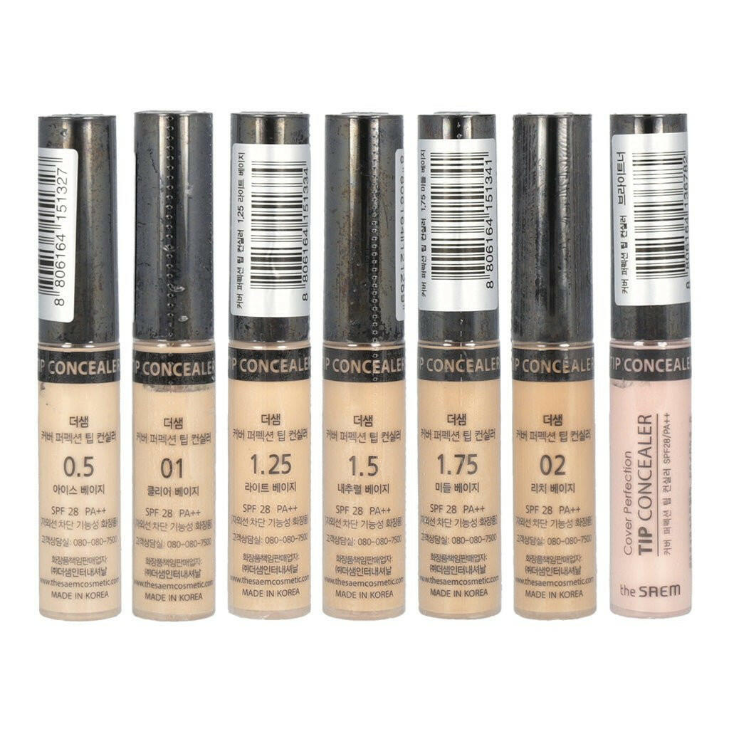 the SAEM Cover Perfection Tip Concealer 6.5g (10 shades).
