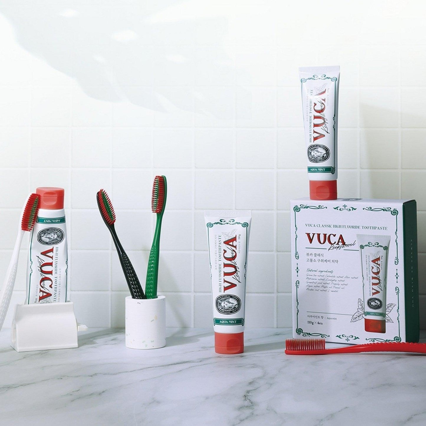 VUCA Classic High Fluoride Toothpaste 110g X 4ea #Aquamint.