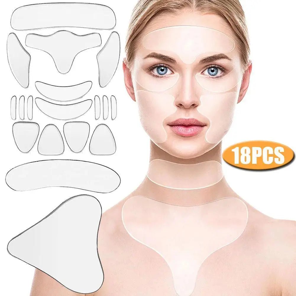 18pcs Reusable Silicone Anti Wrinkle pads - Radiance Revolution - Generic - Silicone Mask