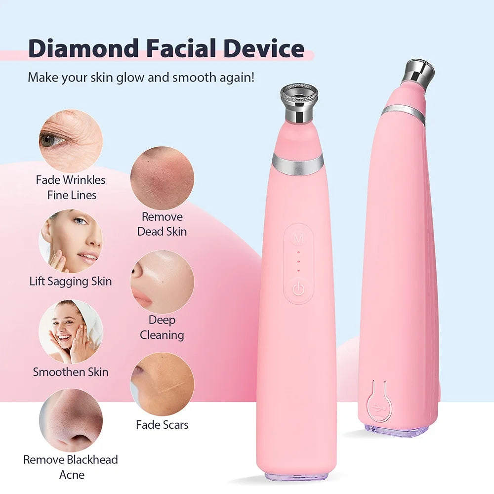 2 in 1 Portable Microdermabrasion Exfoliator & Blackhead Suction Device.