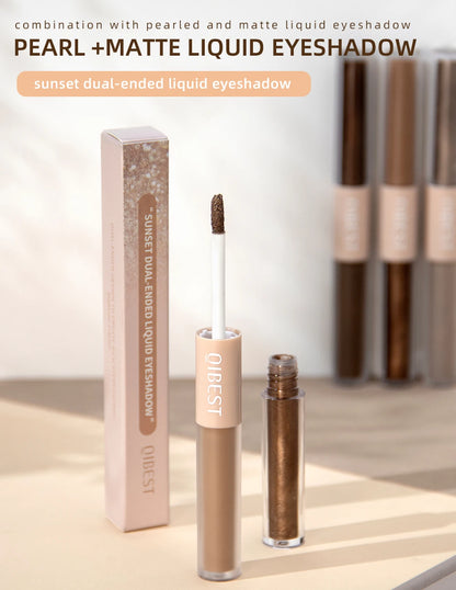 QIBEST Double-Ended Glitter & Matte Eyeshadow Stick (Waterproof)