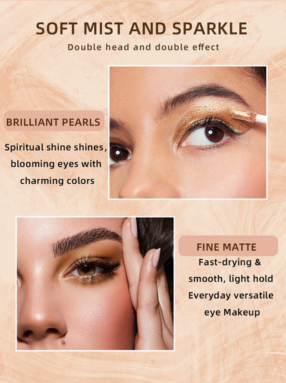 QIBEST Double-Ended Glitter & Matte Eyeshadow Stick (Waterproof)