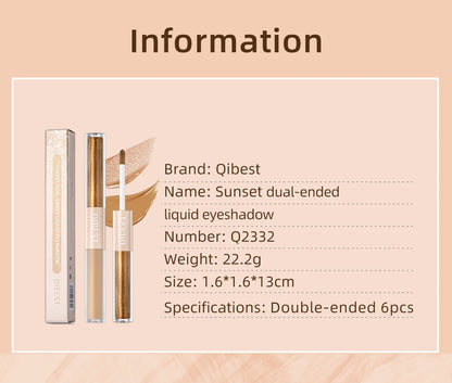 QIBEST Double-Ended Glitter & Matte Eyeshadow Stick (Waterproof)