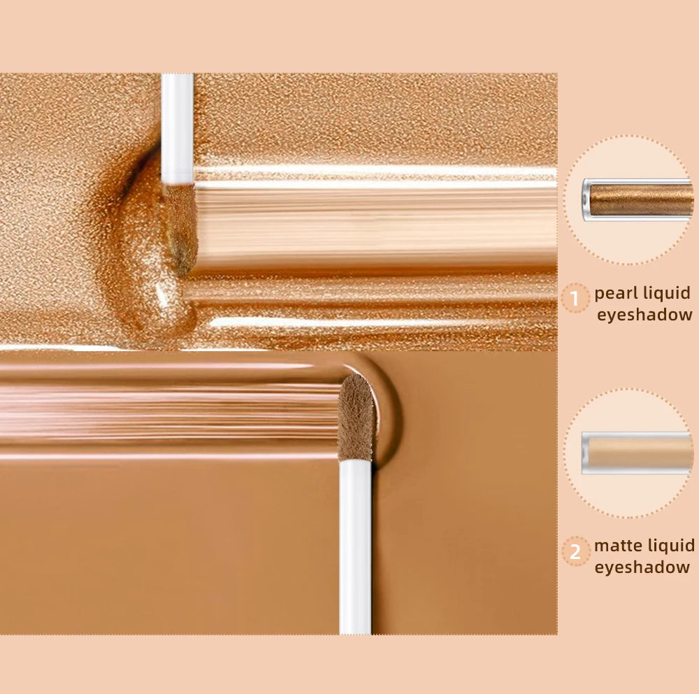 QIBEST Double-Ended Glitter & Matte Eyeshadow Stick (Waterproof)
