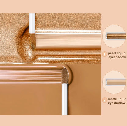 QIBEST Double-Ended Glitter & Matte Eyeshadow Stick (Waterproof)