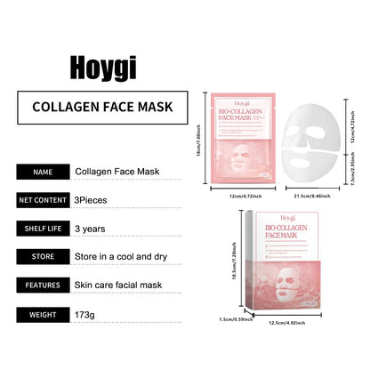 Bio Collagen Face Mask Hydrating Overnight Lifting Rejuvenation Shrink Pores Moisturizing Refreshing Brightening Face Skin Care.