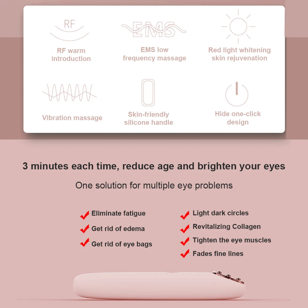 Electric Eye Massager Pen - Red Light Micro-current Wand.