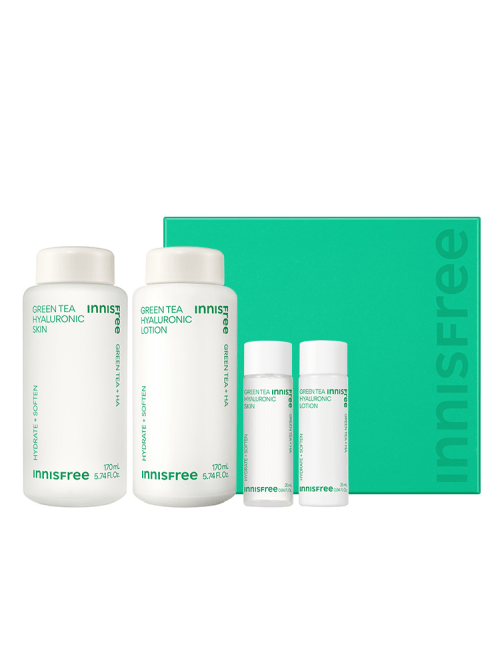 Innisfree Green Tea Hyaluronic Skincare Set - Radiance Revolution