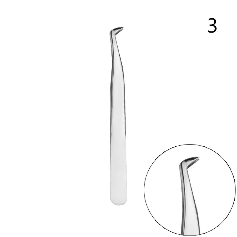 Lash Extension Tweezers — Stainless Steel Curved & Straight