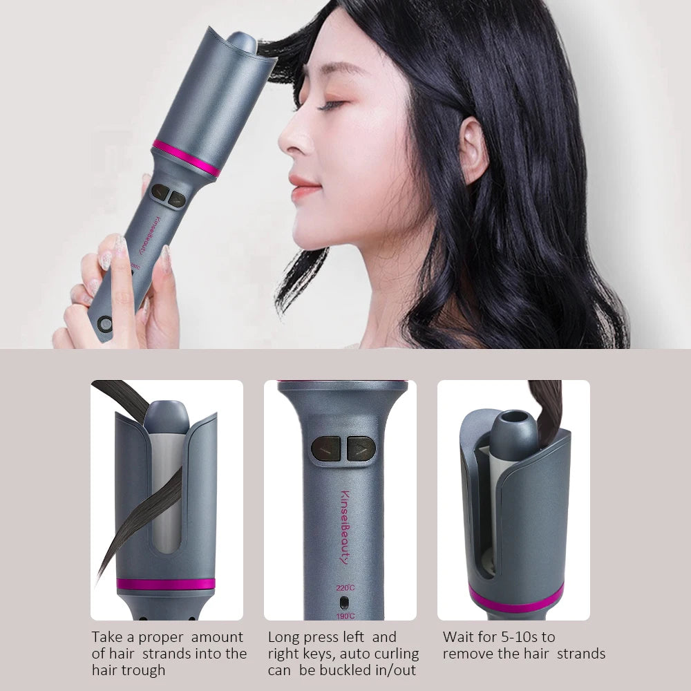Auto Rotating Ceramic Hair Curler Automatic Curling Iron Styling Tool Hair Iron Curling Wand Air Spin and Curl Curler Hair Waver.