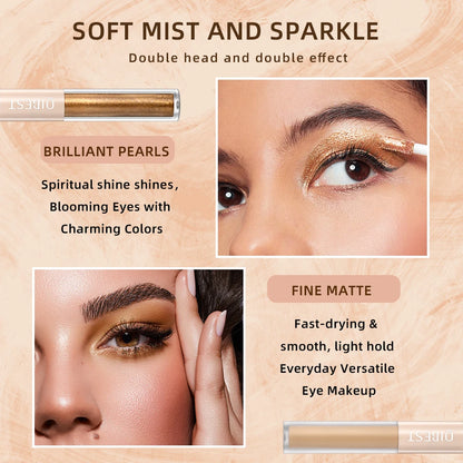 QIBEST Double-Ended Glitter & Matte Eyeshadow Stick (Waterproof)