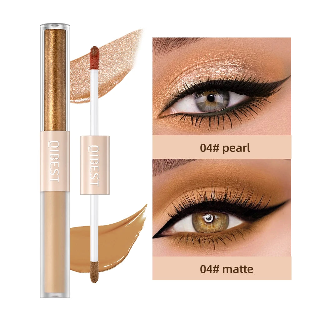 QIBEST Double-Ended Glitter & Matte Eyeshadow Stick (Waterproof)