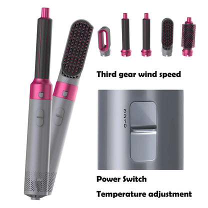 5 in 1 hair dryer Hair Curler Set Upgraded Negative ions Hair Dryer Hot Comb Brush Curling Iron Air wraps.