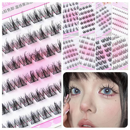 Press-On Self-Adhesive Cluster Lashes — Glue-Free, Reusable