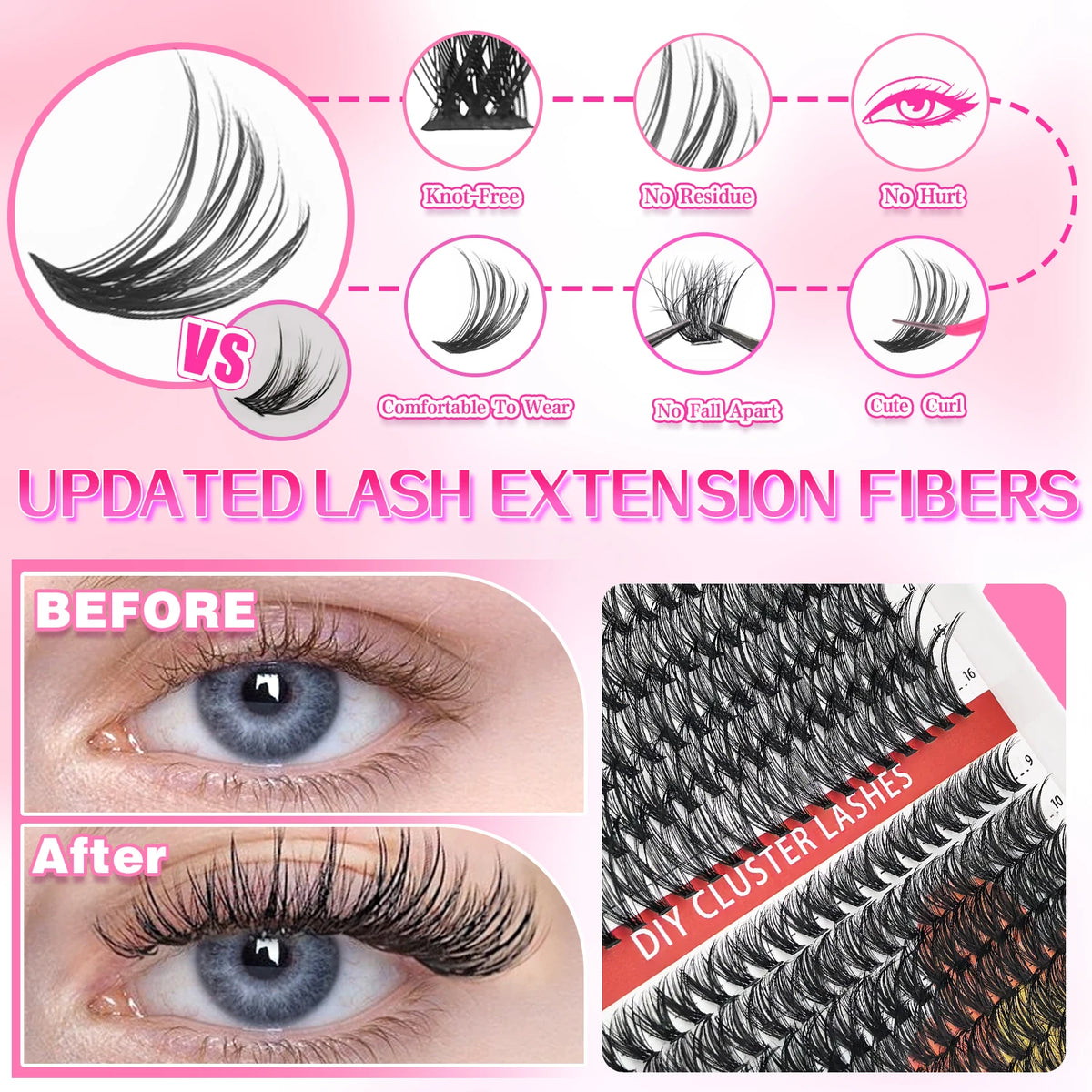 Cluster Lashes Kit 320/600/790pcs — Mix-and-Match DIY Lashes
