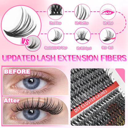 Cluster Lashes Kit 320/600/790pcs — Mix-and-Match DIY Lashes