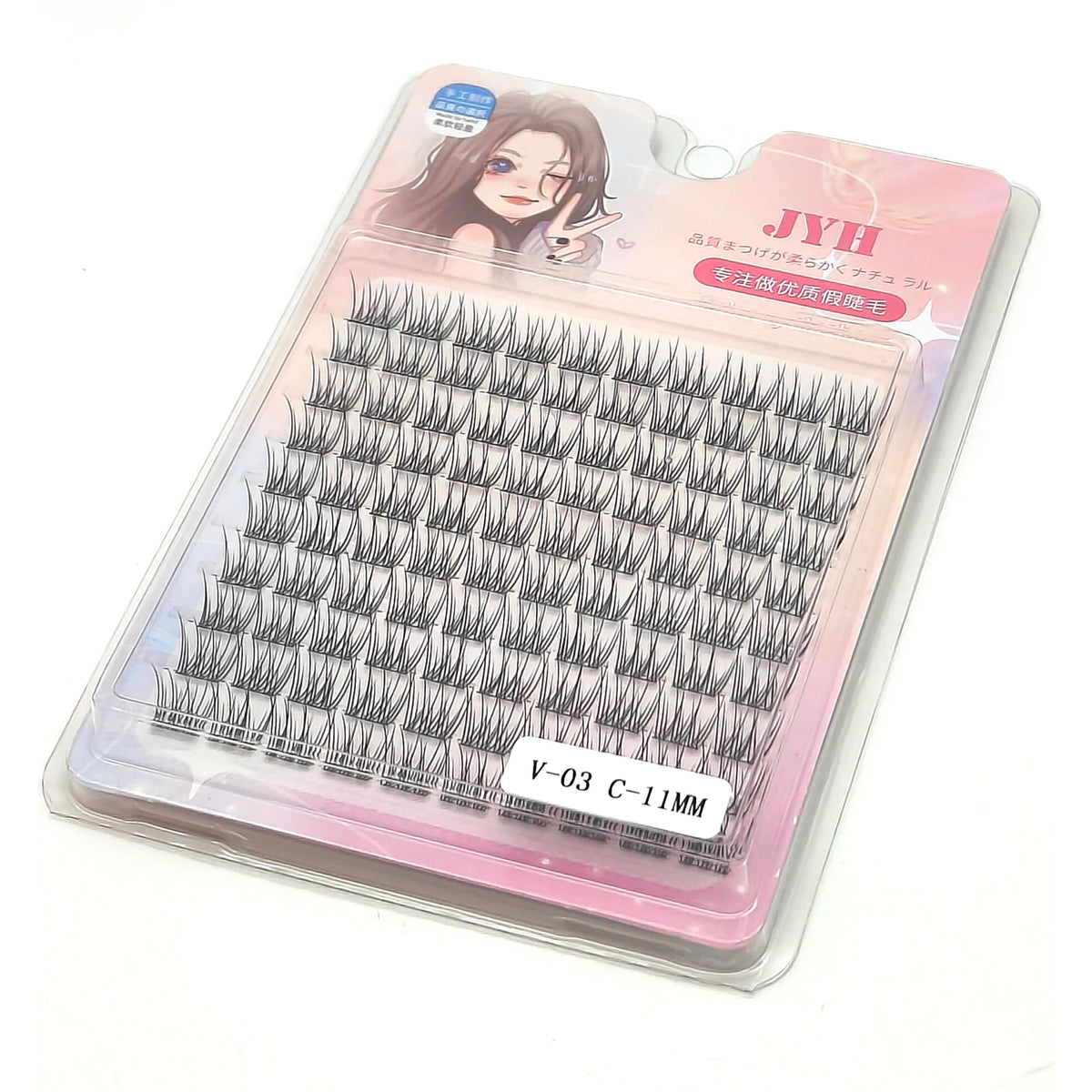 DIY Clusters Natural 10-16mm C/D Curl Individual Soft Tips Light Split Double Tips Segmented Eyelash Extension Dovetail Lashes.