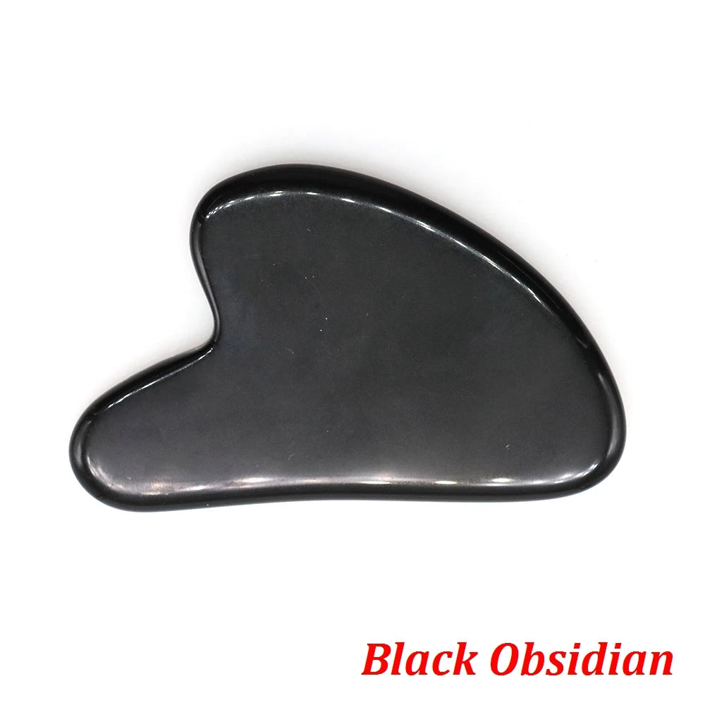 Natural Stone Gua Sha Facial Massage Tool (Rose Quartz / Jade / Obsidian)