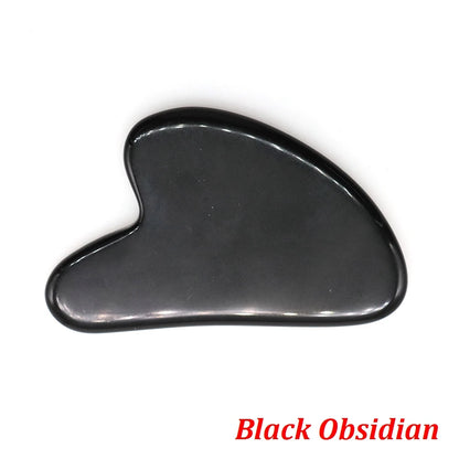 Natural Stone Gua Sha Facial Massage Tool (Rose Quartz / Jade / Obsidian)