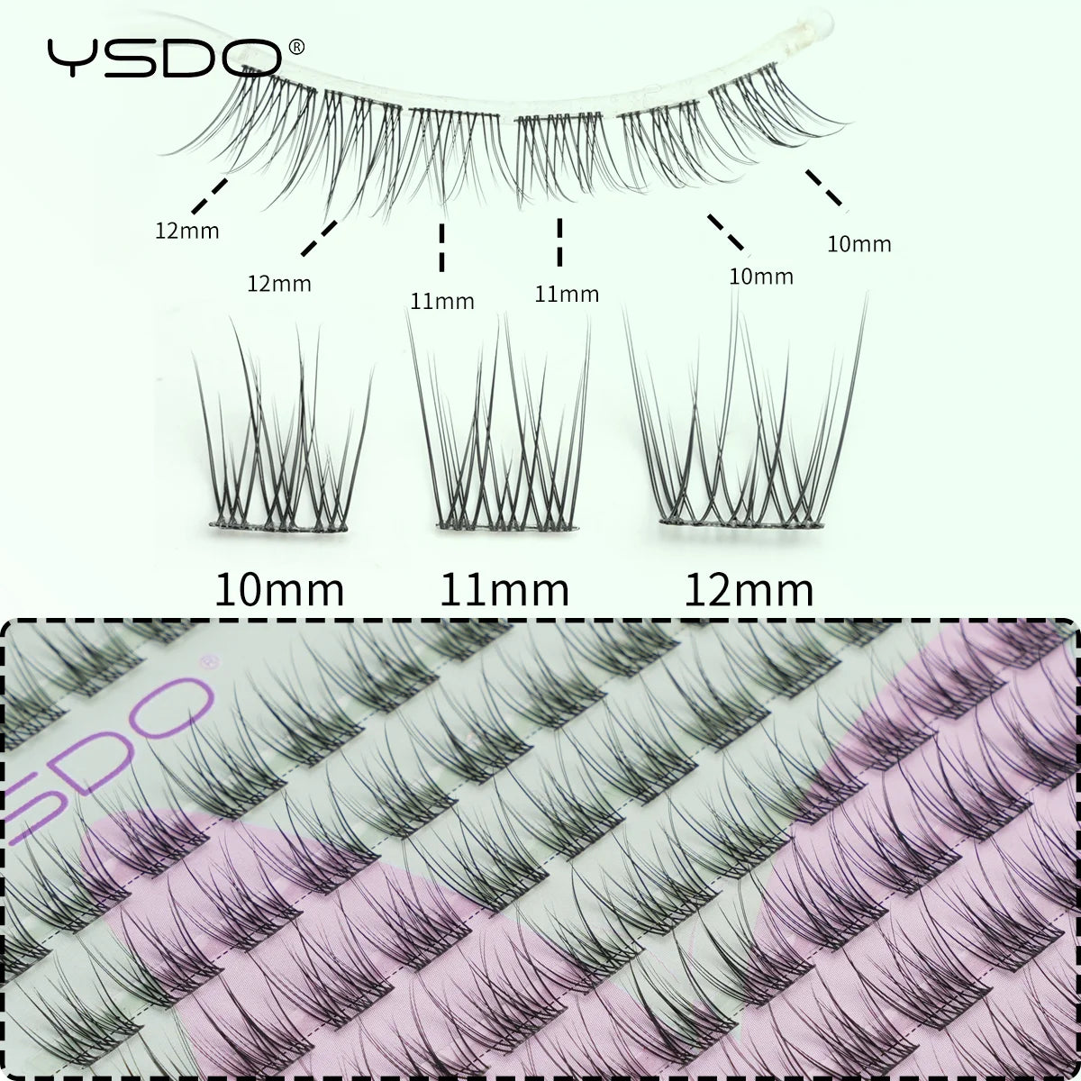 YSDO 10/14 Rows Natural Eyelash Extension Premade Volume Fans Individual Lashes Mink False Eyelashes Cluster Lashes Makeup Cilia.
