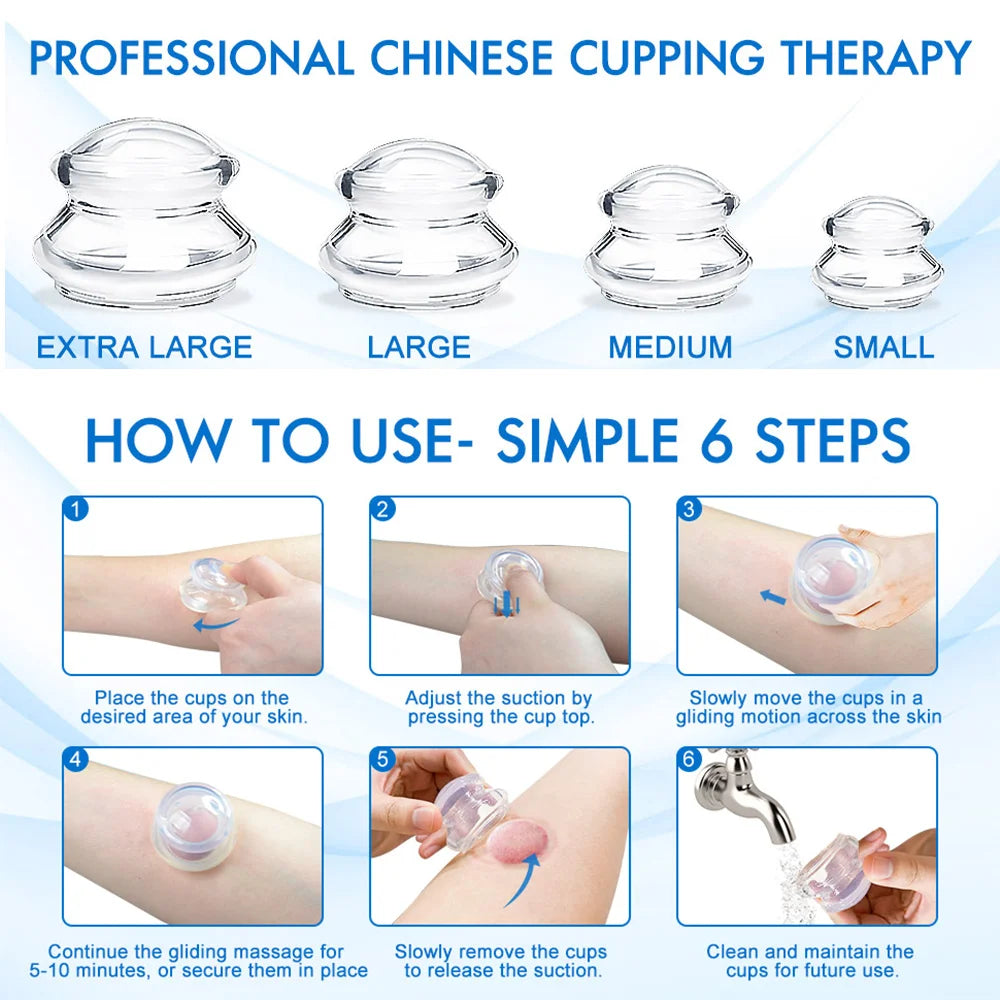 1Pcs Silicone Massage Body Cups Anti Cellulite Suction Cup Chinese Vacuum Cuppings Massager for Face Skin Lifting Body Relaxtion