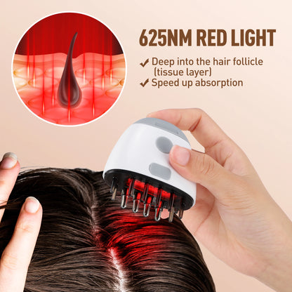 Red Light Therapy Hair Growth Machine Electric Vibration Head Massage Comb Scalp Massager Brush Medicine Liquid Applicator.
