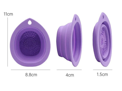Silicone Makeup Brush Cleaner Folding Powder Puff Cleaning Bowl Eyeshadow Brushes Washing Soft Mat Beauty Tools Scrubber Box.