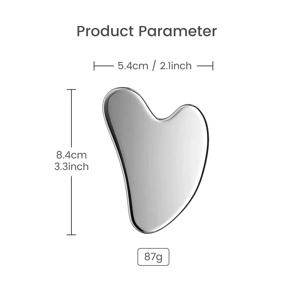 Gua Sha Board Guasha Massage for Face Stainless Steel Body Massager Facial Scraping Plate SPA  Guasha Scraper for Neck Back.