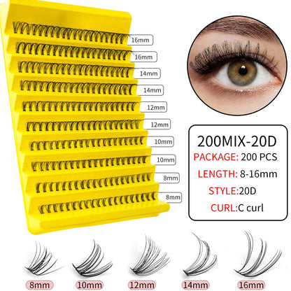 YSDO 10/14 Rows Natural Eyelash Extension Premade Volume Fans Individual Lashes Mink False Eyelashes Cluster Lashes Makeup Cilia