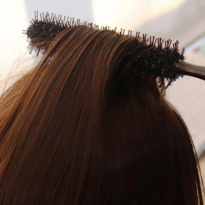 Hair Brush Hair Comb Small Roller Round Brush Wooden Handle Rolling Brush for Hairdressing Volumizing Detangling Men Women Hotel.