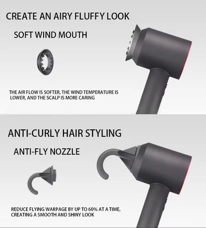 Household 220V Leafless Hair Dryer High-speed Negative Ion Hair Care High Power 110,000RPM Quick-drying Electric Hair Dryer.