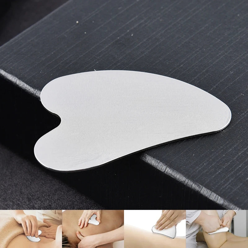 1Pcs Gua Sha Board Guasha Massage for Face Stainless Steel Body Massager Facial Scraping Plate SPA Guasha Scraper for Neck Back.