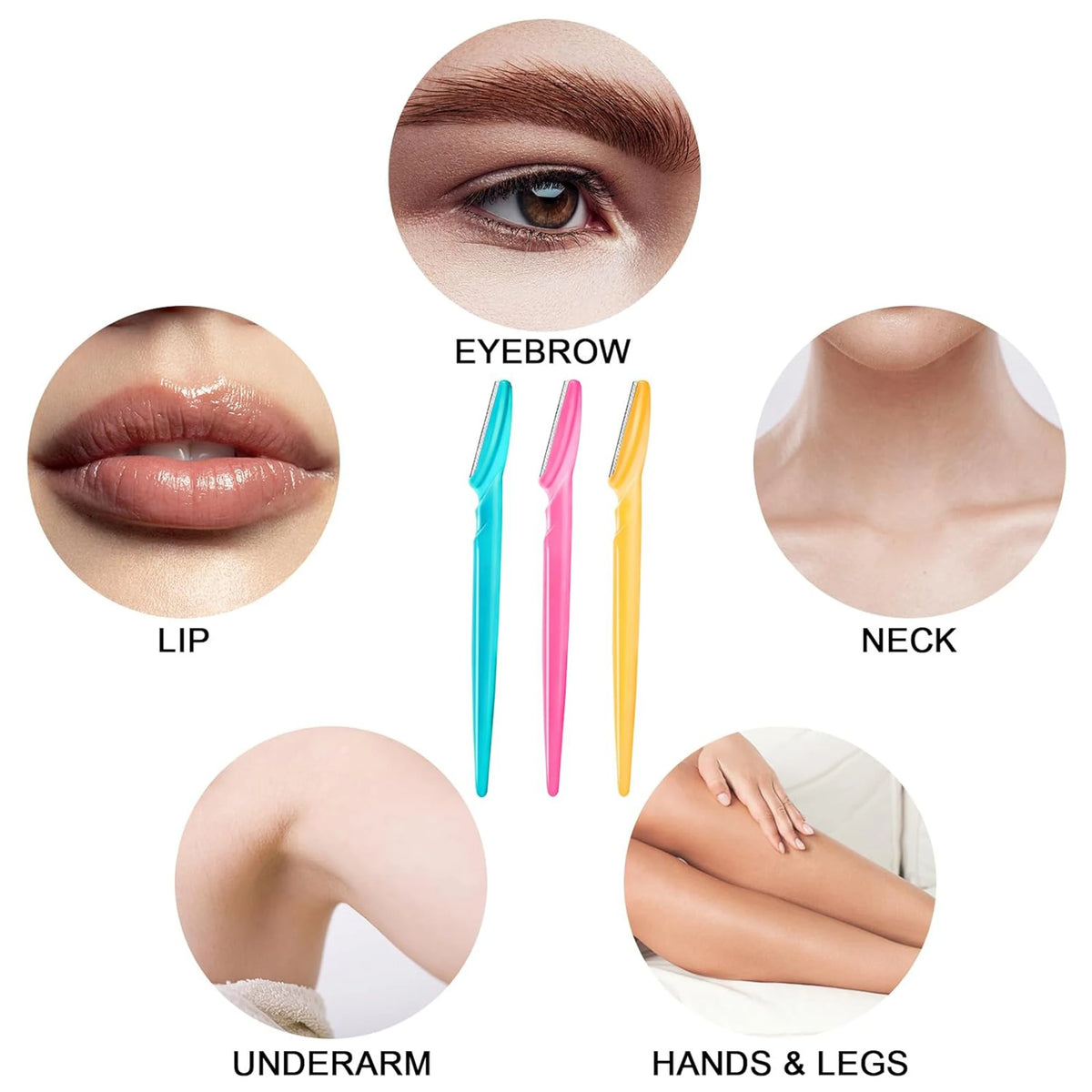 5/10/30/40pcs Brow Razor and Face Razor for Women and Men, Eyebrow Hair Trimmer and Shaver with Protective Cover,Safe.