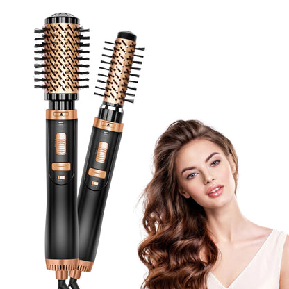 Hair Dryer Brush 2 In 1 Hot Air Spin Brush Curling Straightening Styling Auto-Rotating Ionic Round Blow Dryer Volumizer.