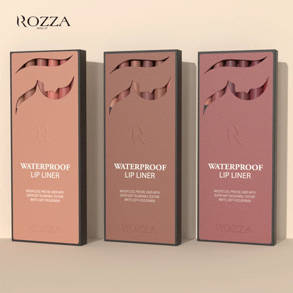 Rozza Waterproof Lip Liner Pencil Set, Weightless Precise Liner with Super Soft Blendable Texture Matte Soft.