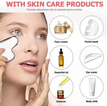 Gua Sha Board Guasha Massage for Face Stainless Steel Body Massager Facial Scraping Plate SPA  Guasha Scraper for Neck Back.