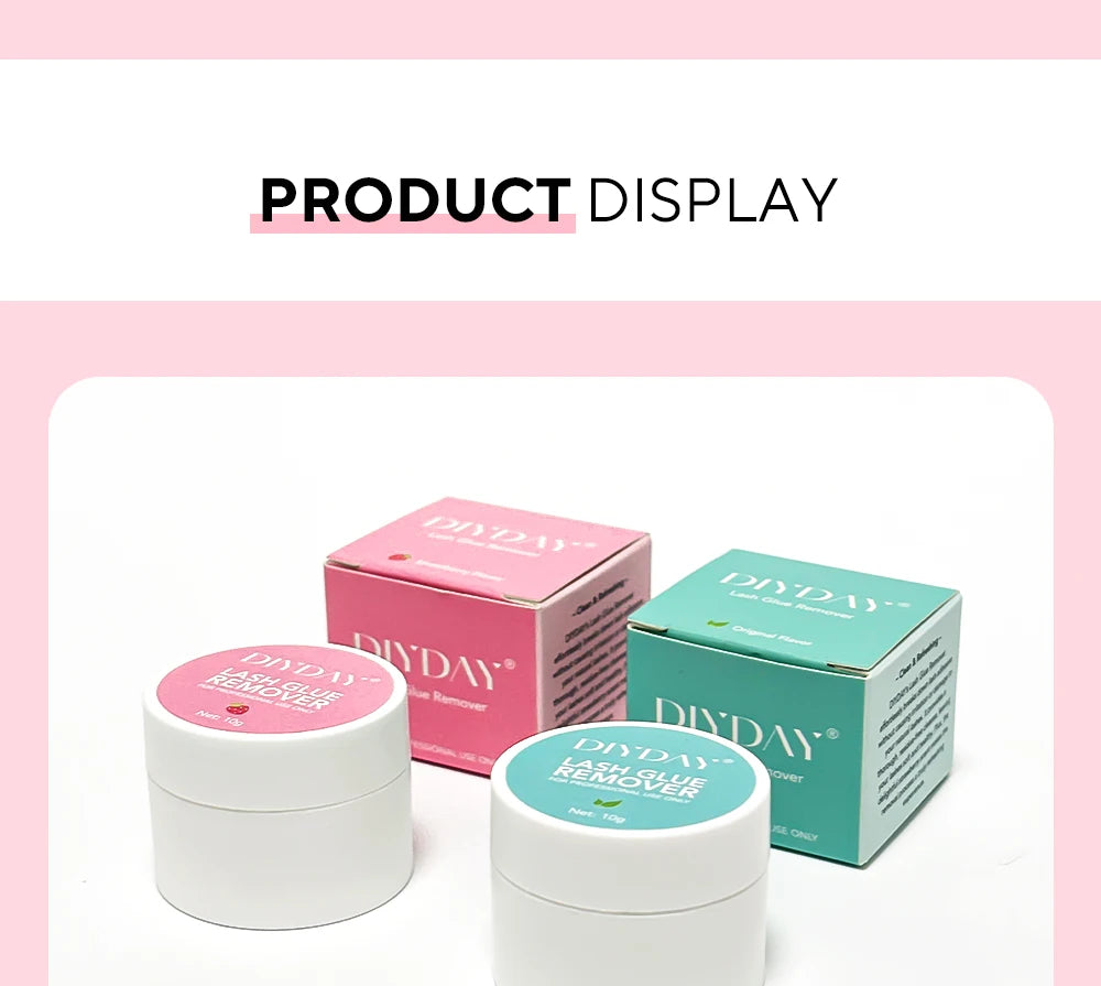 DIYDAY Eyelash Glue Remover No Irritation Ultra-Fast Cleaning Lash Cream Safe for Sensitive Eyes Easy Removal for False Lashes