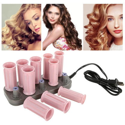10Pcs Professional Electric Heated Roller Curling Roll Hair Tube Hair Styling Upgrade Style 110‑240V.