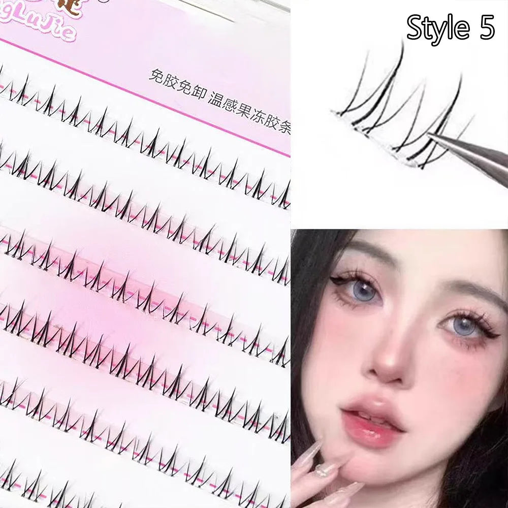 Press-On Self-Adhesive Cluster Lashes — Glue-Free, Reusable