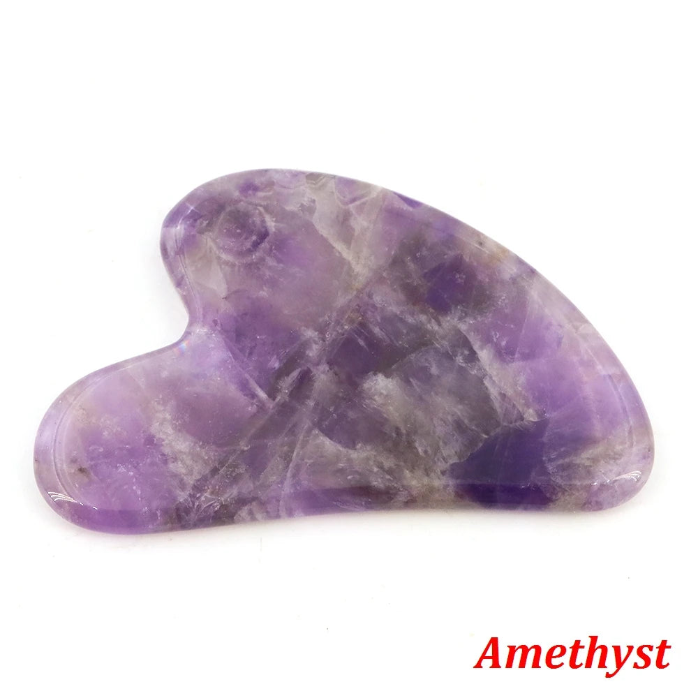 Natural Stone Gua Sha Facial Massage Tool (Rose Quartz / Jade / Obsidian)